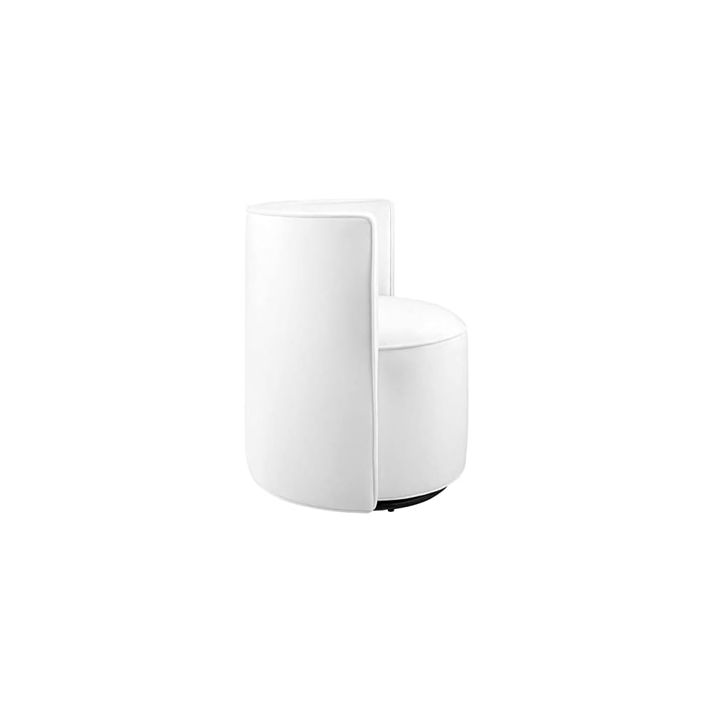 Modway Della Performance Velvet Fabric and Iron Swivel Chair in White
