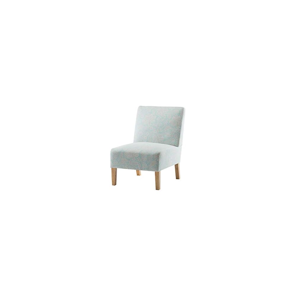 Modern Fabric Living Room Accent Chair with Solid Wood Legs (Blue Flower Print)