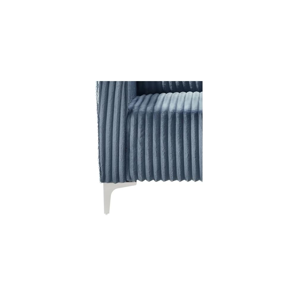 HOME DESIGN Gavin Velvet Square Arm Sofa, Blue