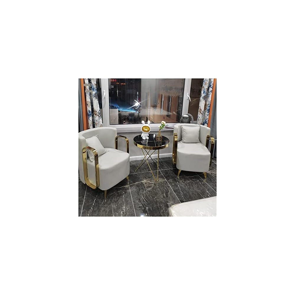 Adjustable Office Computer Chair with Armrest Living Room Chairs Balcony Single Sofa Chair Back Armchairs Living Room Furniture(White)