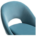 Luxe Office Velvet Task Chair, Comfy Curved Back Ergonomic Design Plush Thickened Seat | Home Desk Gaming, Metal Five-Pronged Base with Wheels | Seat Height Adjustable & Swivel, Sky Light Blue